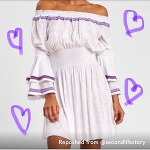 PITUSA Layered Sleeve Semi Sheer Mini Coverup Dress